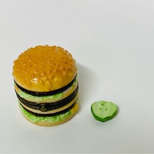 PHB Midwest of Cannon Falls McDonalds Big Mac Pickle Trinket Box Whimsical Gift